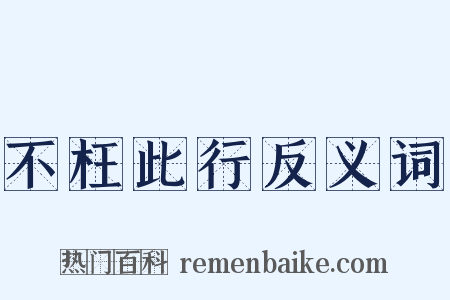 不枉此行反义词是什么意思的图片